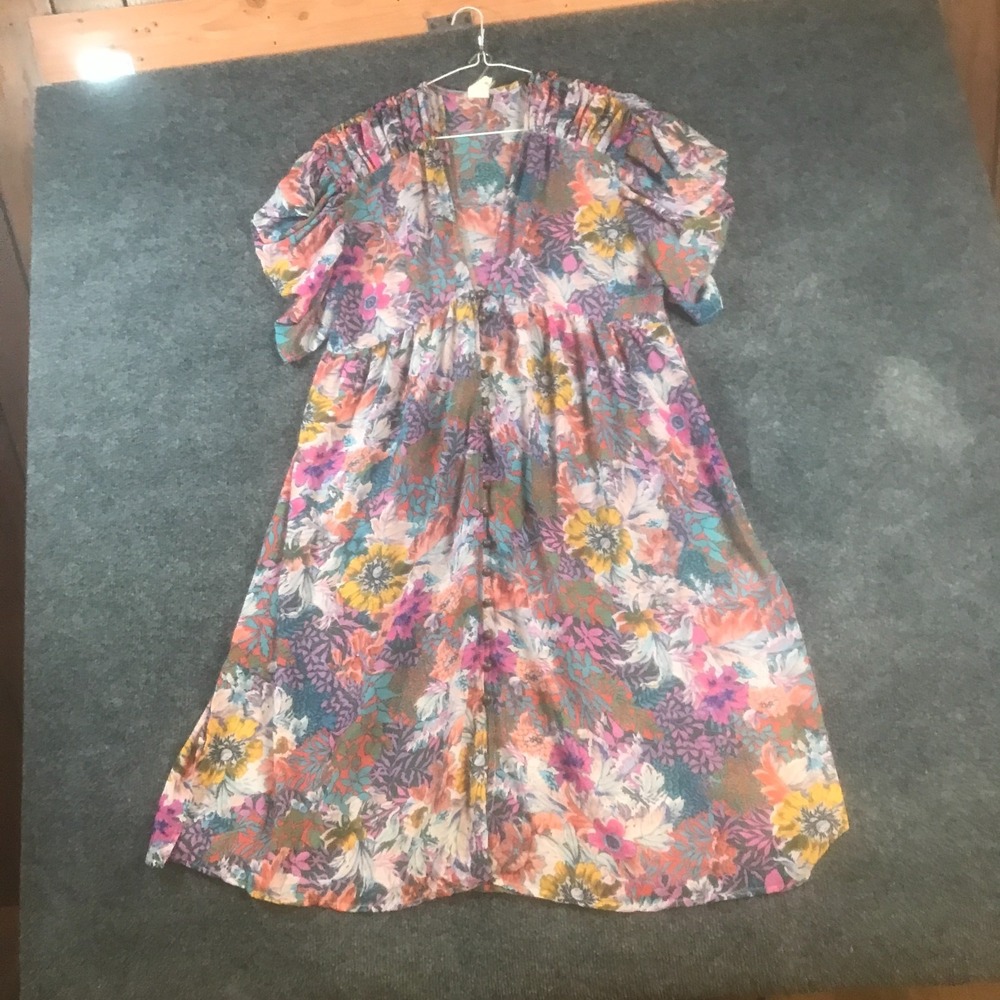 Anthropologie Akemi + Kin Valencia Dress Women XS Multicolor Floral Button Front